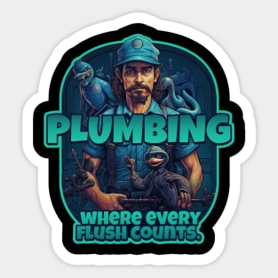 Plumbing: Where Every Flush Counts. Sticker